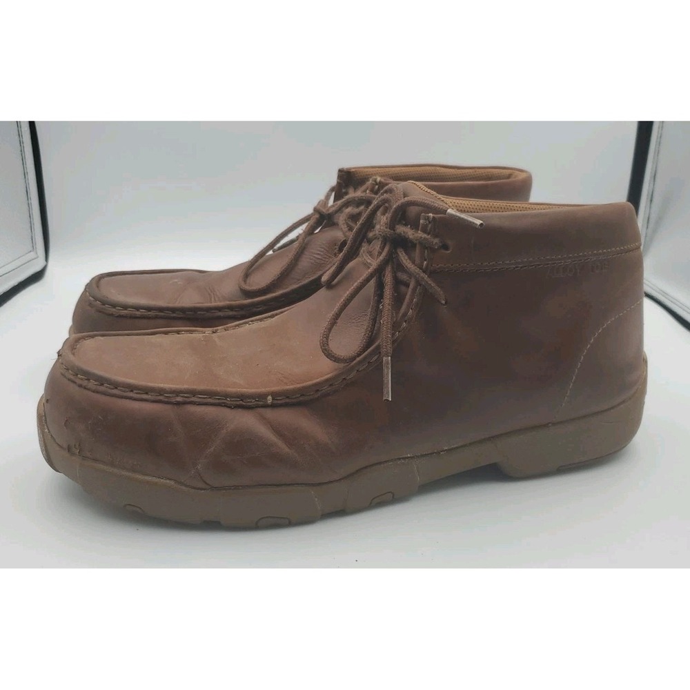 Justin Men's Cappie Sand Cowhide 4'' Mocc Alloy Toe Work Shoes‎ Size 13